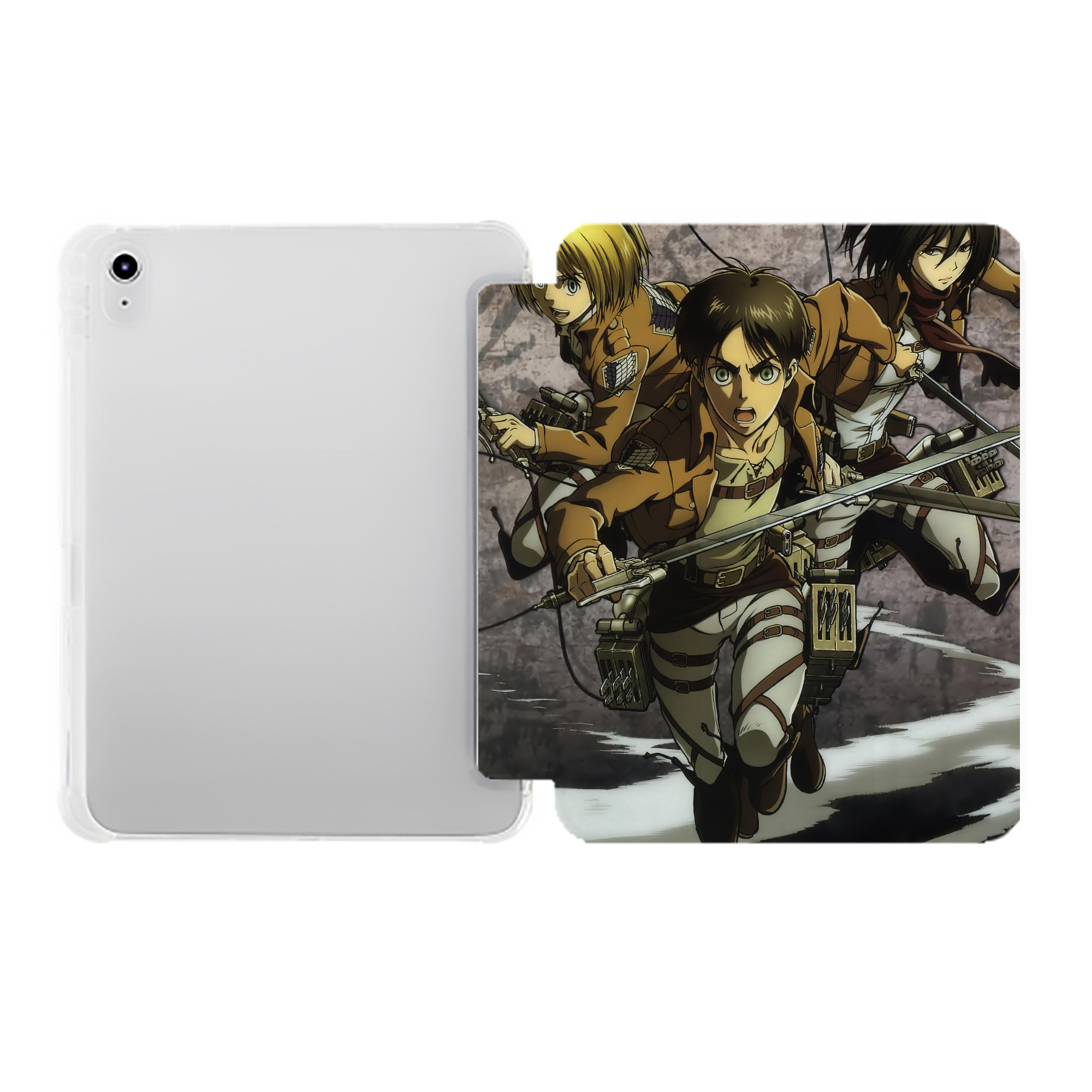 （画像用） 進撃の巨人 Attack on Titan IPad ケース ペン収納付き 三つ折りスタンド PUレザー×シリコン 対応機種9.5/10.5/10.9インチ